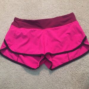 lululemon athletica Pink Running Shorts with Maroon Waistband